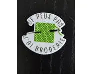 Aimant broderie verte