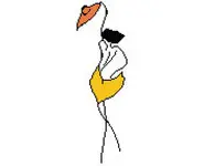 Dame au chapeau stylise