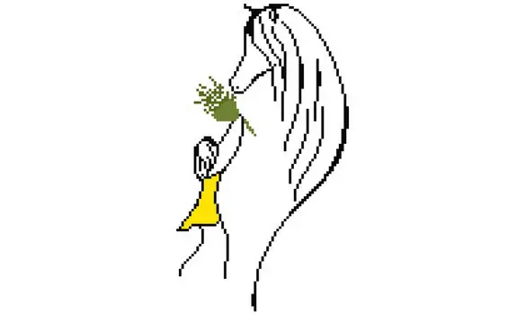 Dame au cheval stylise