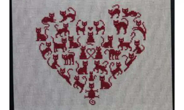 coeur aux chats rouges fiche