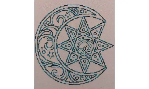 Mandala lune étoilée fiche